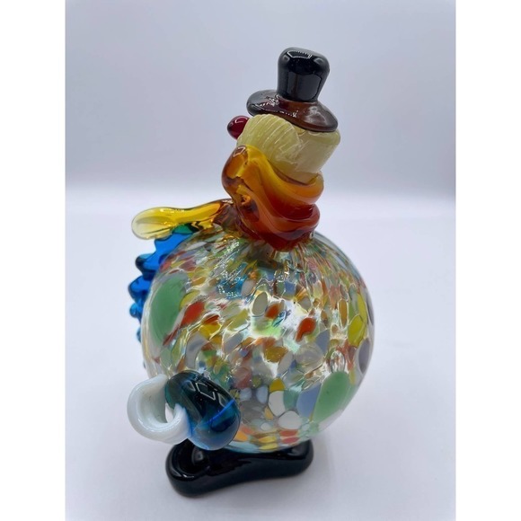Vintage Murano Glass Fat Belly Round Clown Figurine Italy Rare Hollow Belly 7” - Picture 7 of 9